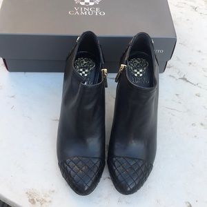 Nib Black leather booties.